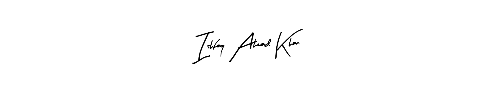 Make a beautiful signature design for name Ishfaq Ahmad Khan. With this signature (Arty Signature) style, you can create a handwritten signature for free. Ishfaq Ahmad Khan signature style 8 images and pictures png