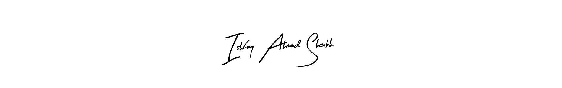 You can use this online signature creator to create a handwritten signature for the name Ishfaq Ahmad Sheikh. This is the best online autograph maker. Ishfaq Ahmad Sheikh signature style 8 images and pictures png