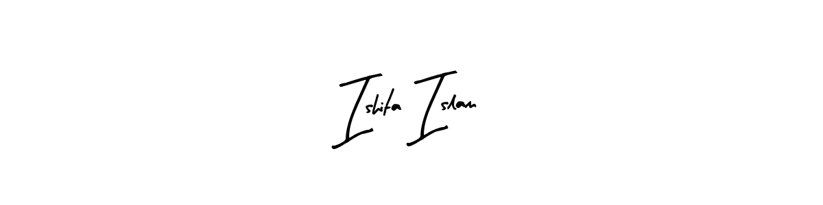 Similarly Arty Signature is the best handwritten signature design. Signature creator online .You can use it as an online autograph creator for name Ishita Islam. Ishita Islam signature style 8 images and pictures png