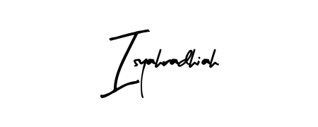 Create an unforgettable impression when signing with Isyahradhiah name styled in Arty Signature typography. 100% free online generator. Isyahradhiah signature style 8 images and pictures png
