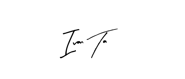 How to make Ivan Ta name signature. Use Arty Signature style for creating short signs online. This is the latest handwritten sign. Ivan Ta signature style 8 images and pictures png