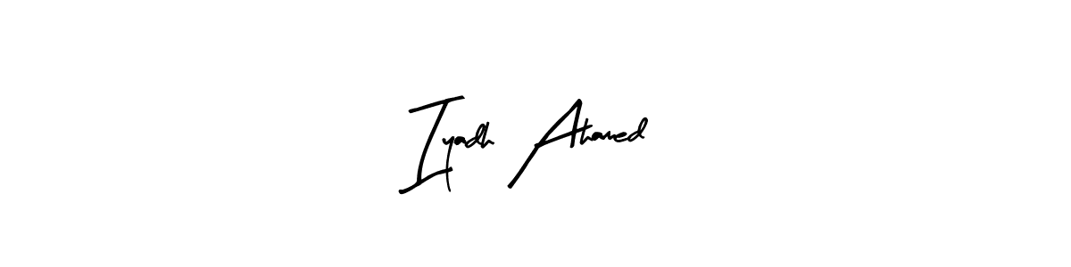 Iyadh Ahamed stylish signature style. Best Handwritten Sign (Arty Signature) for my name. Handwritten Signature Collection Ideas for my name Iyadh Ahamed. Iyadh Ahamed signature style 8 images and pictures png