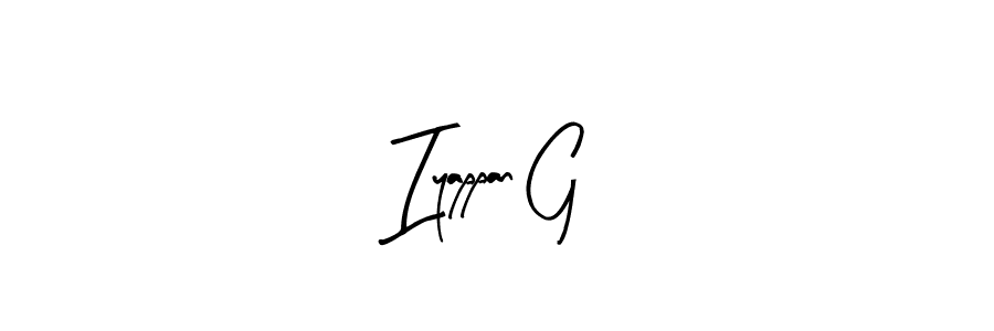 The best way (Arty Signature) to make a short signature is to pick only two or three words in your name. The name Iyappan G include a total of six letters. For converting this name. Iyappan G signature style 8 images and pictures png