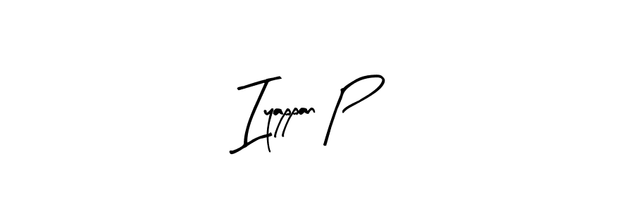 Use a signature maker to create a handwritten signature online. With this signature software, you can design (Arty Signature) your own signature for name Iyappan P. Iyappan P signature style 8 images and pictures png