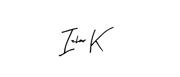 Also You can easily find your signature by using the search form. We will create Izhar K name handwritten signature images for you free of cost using Arty Signature sign style. Izhar K signature style 8 images and pictures png