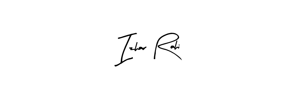 Arty Signature is a professional signature style that is perfect for those who want to add a touch of class to their signature. It is also a great choice for those who want to make their signature more unique. Get Izhar Rahi name to fancy signature for free. Izhar Rahi signature style 8 images and pictures png