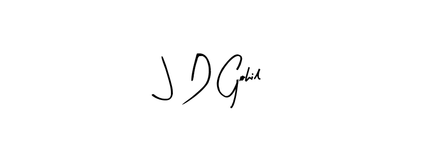 Create a beautiful signature design for name J D Gohil. With this signature (Arty Signature) fonts, you can make a handwritten signature for free. J D Gohil signature style 8 images and pictures png