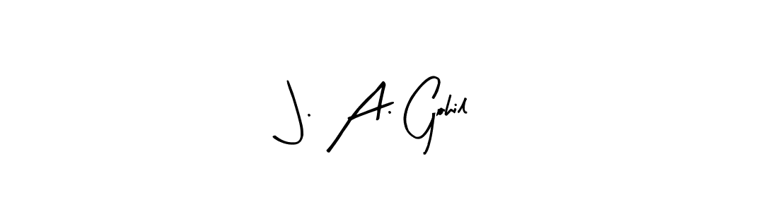 You can use this online signature creator to create a handwritten signature for the name J. A. Gohil. This is the best online autograph maker. J. A. Gohil signature style 8 images and pictures png