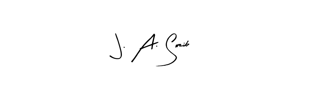 The best way (Arty Signature) to make a short signature is to pick only two or three words in your name. The name J. A. Sozib include a total of six letters. For converting this name. J. A. Sozib signature style 8 images and pictures png