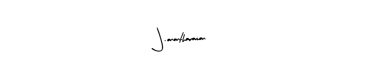 Create a beautiful signature design for name J.anantharaman. With this signature (Arty Signature) fonts, you can make a handwritten signature for free. J.anantharaman signature style 8 images and pictures png