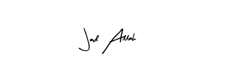 Arty Signature is a professional signature style that is perfect for those who want to add a touch of class to their signature. It is also a great choice for those who want to make their signature more unique. Get Jad Allah name to fancy signature for free. Jad Allah signature style 8 images and pictures png