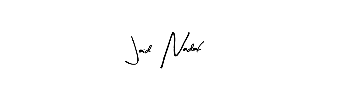 if you are searching for the best signature style for your name Jaid  Nadaf. so please give up your signature search. here we have designed multiple signature styles  using Arty Signature. Jaid  Nadaf signature style 8 images and pictures png