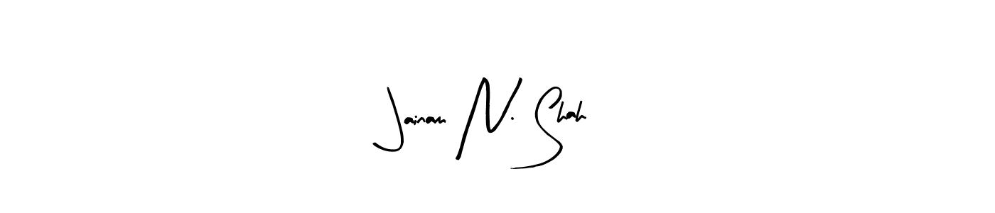 Create a beautiful signature design for name Jainam N. Shah. With this signature (Arty Signature) fonts, you can make a handwritten signature for free. Jainam N. Shah signature style 8 images and pictures png