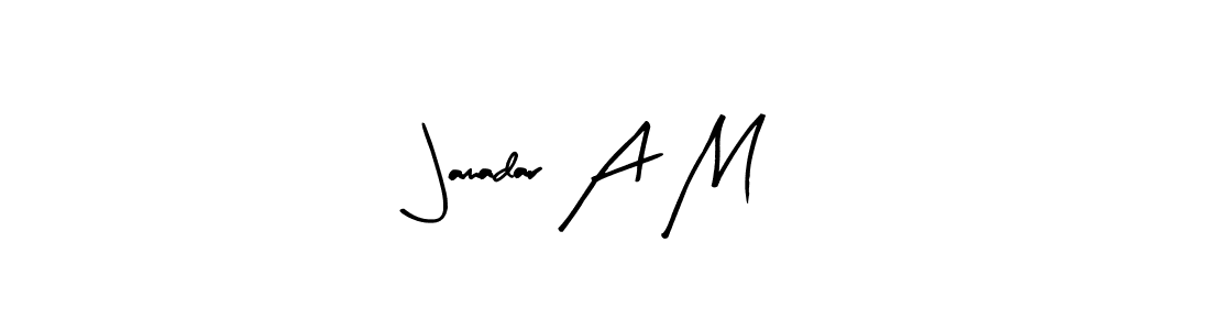 if you are searching for the best signature style for your name Jamadar A M. so please give up your signature search. here we have designed multiple signature styles  using Arty Signature. Jamadar A M signature style 8 images and pictures png