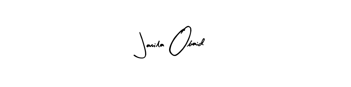 Arty Signature is a professional signature style that is perfect for those who want to add a touch of class to their signature. It is also a great choice for those who want to make their signature more unique. Get Jamila Obaid name to fancy signature for free. Jamila Obaid signature style 8 images and pictures png
