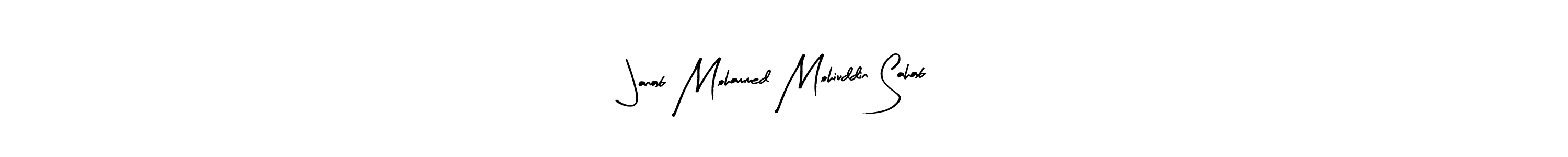 Use a signature maker to create a handwritten signature online. With this signature software, you can design (Arty Signature) your own signature for name Janab Mohammed Mohiuddin Sahab. Janab Mohammed Mohiuddin Sahab signature style 8 images and pictures png