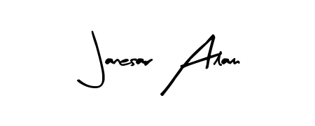 Make a beautiful signature design for name Janesar Alam. With this signature (Arty Signature) style, you can create a handwritten signature for free. Janesar Alam signature style 8 images and pictures png
