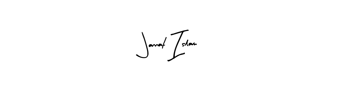 Use a signature maker to create a handwritten signature online. With this signature software, you can design (Arty Signature) your own signature for name Jannat Islam. Jannat Islam signature style 8 images and pictures png