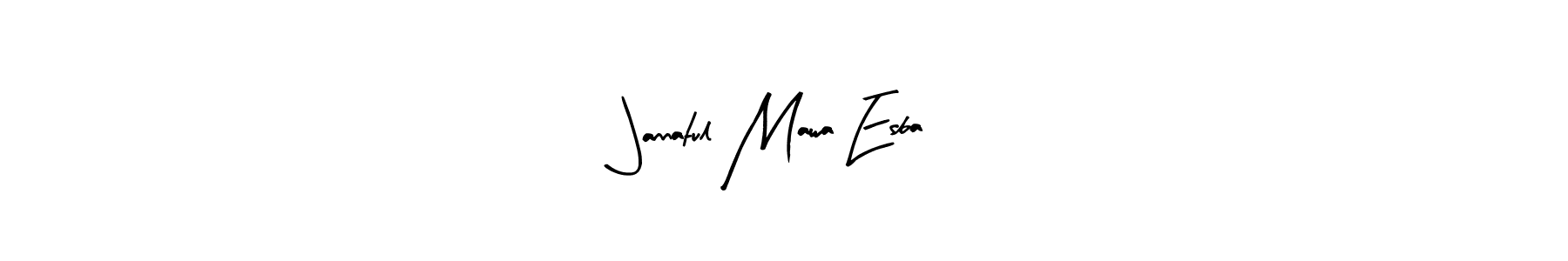 Arty Signature is a professional signature style that is perfect for those who want to add a touch of class to their signature. It is also a great choice for those who want to make their signature more unique. Get Jannatul Mawa Esba name to fancy signature for free. Jannatul Mawa Esba signature style 8 images and pictures png