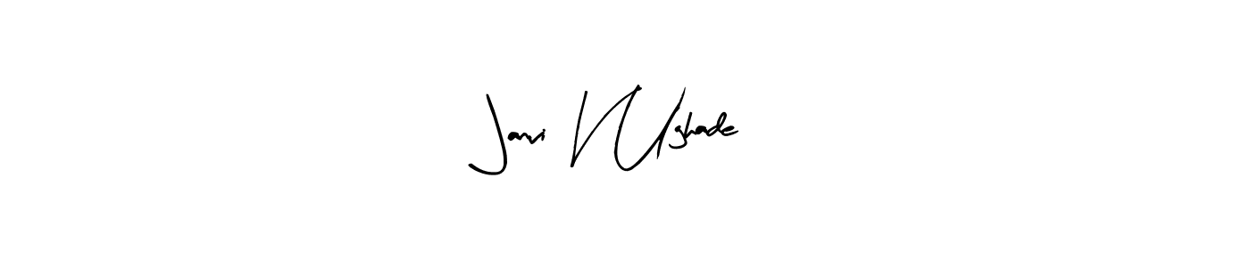 Arty Signature is a professional signature style that is perfect for those who want to add a touch of class to their signature. It is also a great choice for those who want to make their signature more unique. Get Janvi V Ughade name to fancy signature for free. Janvi V Ughade signature style 8 images and pictures png