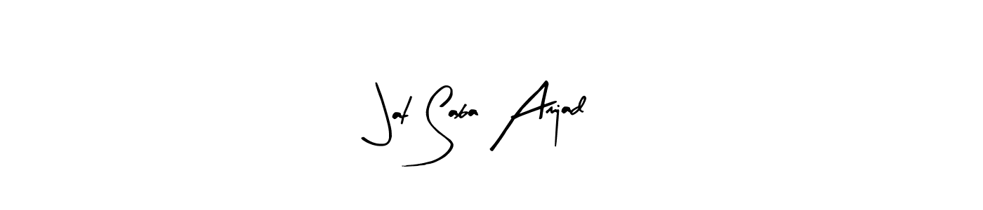 This is the best signature style for the Jat Saba Amjad name. Also you like these signature font (Arty Signature). Mix name signature. Jat Saba Amjad signature style 8 images and pictures png