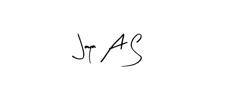 Design your own signature with our free online signature maker. With this signature software, you can create a handwritten (Arty Signature) signature for name Jaya A S. Jaya A S signature style 8 images and pictures png