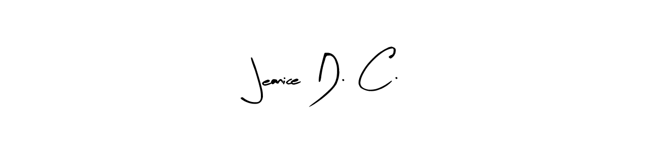 How to make Jeanice D. C. name signature. Use Arty Signature style for creating short signs online. This is the latest handwritten sign. Jeanice D. C. signature style 8 images and pictures png