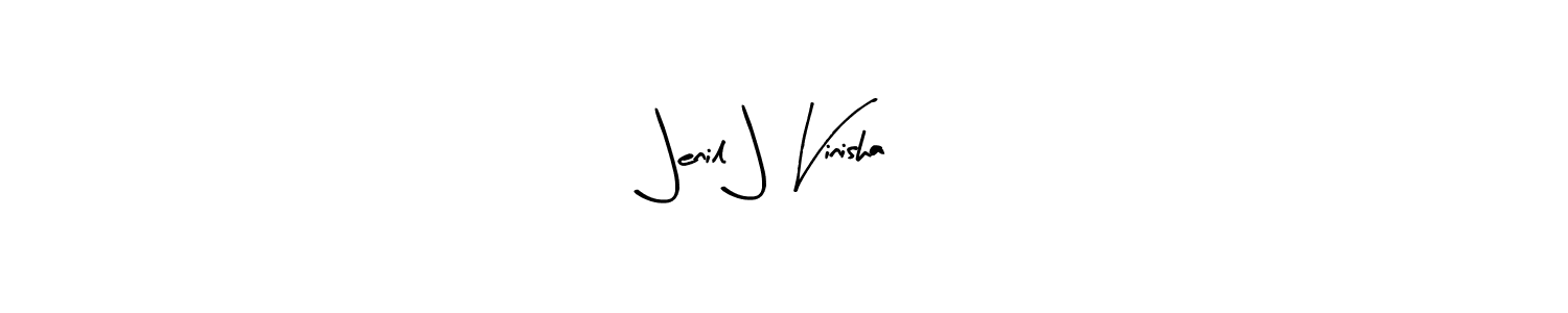 How to make Jenil J Vinisha signature? Arty Signature is a professional autograph style. Create handwritten signature for Jenil J Vinisha name. Jenil J Vinisha signature style 8 images and pictures png