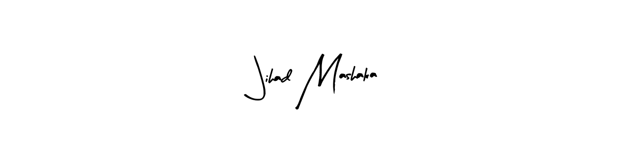 The best way (Arty Signature) to make a short signature is to pick only two or three words in your name. The name Jihad Mashaka include a total of six letters. For converting this name. Jihad Mashaka signature style 8 images and pictures png