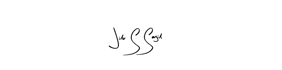 You should practise on your own different ways (Arty Signature) to write your name (Jilu S Sagil) in signature. don't let someone else do it for you. Jilu S Sagil signature style 8 images and pictures png