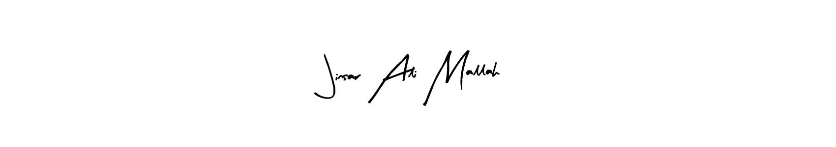Also we have Jinsar Ali Mallah name is the best signature style. Create professional handwritten signature collection using Arty Signature autograph style. Jinsar Ali Mallah signature style 8 images and pictures png
