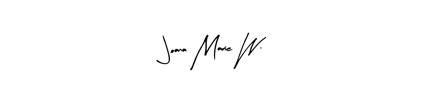 The best way (Arty Signature) to make a short signature is to pick only two or three words in your name. The name Joana Marie W. include a total of six letters. For converting this name. Joana Marie W. signature style 8 images and pictures png