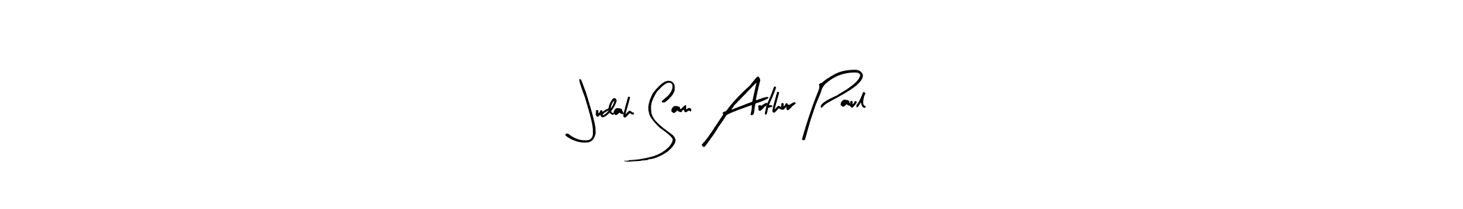 The best way (Arty Signature) to make a short signature is to pick only two or three words in your name. The name Judah Sam Arthur Paul include a total of six letters. For converting this name. Judah Sam Arthur Paul signature style 8 images and pictures png