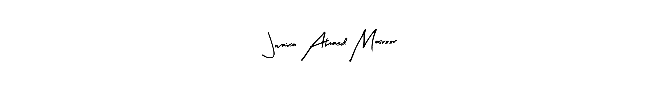 The best way (Arty Signature) to make a short signature is to pick only two or three words in your name. The name Juvairia Ahmaed Masroor include a total of six letters. For converting this name. Juvairia Ahmaed Masroor signature style 8 images and pictures png
