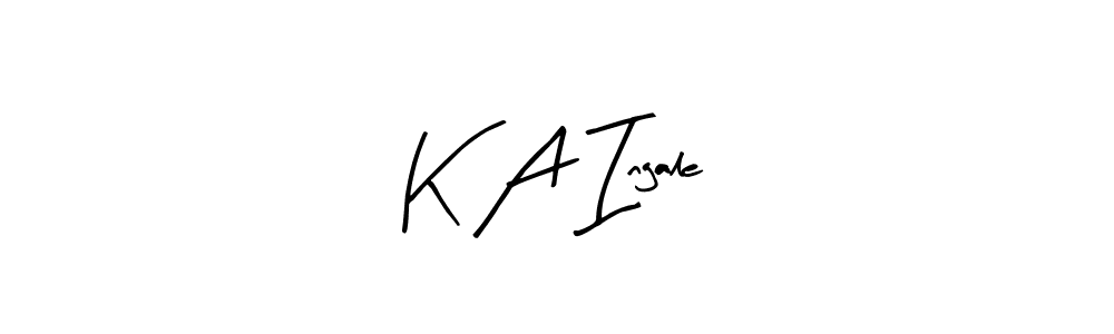 Make a beautiful signature design for name K A Ingale. With this signature (Arty Signature) style, you can create a handwritten signature for free. K A Ingale signature style 8 images and pictures png