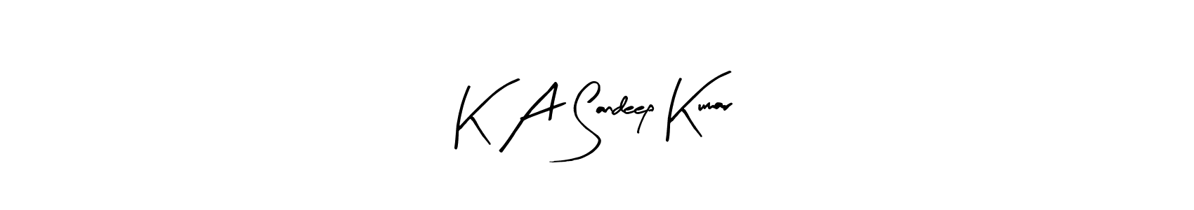 Similarly Arty Signature is the best handwritten signature design. Signature creator online .You can use it as an online autograph creator for name K A Sandeep Kumar. K A Sandeep Kumar signature style 8 images and pictures png