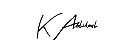 A modern signature idea for name K Abhilash using Arty Signature font. Clean strokes and elegant curves make it stand out instantly. K Abhilash signature style 8 images and pictures png