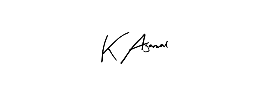 You should practise on your own different ways (Arty Signature) to write your name (K Agarwal) in signature. don't let someone else do it for you. K Agarwal signature style 8 images and pictures png