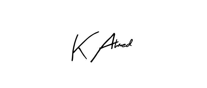 The best way (Arty Signature) to make a short signature is to pick only two or three words in your name. The name K Ahmed include a total of six letters. For converting this name. K Ahmed signature style 8 images and pictures png