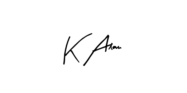 K Alam stylish signature style. Best Handwritten Sign (Arty Signature) for my name. Handwritten Signature Collection Ideas for my name K Alam. K Alam signature style 8 images and pictures png