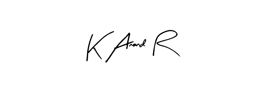 Make a beautiful signature design for name K Anand R. With this signature (Arty Signature) style, you can create a handwritten signature for free. K Anand R signature style 8 images and pictures png