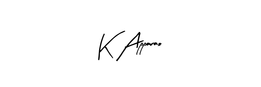 Arty Signature is a professional signature style that is perfect for those who want to add a touch of class to their signature. It is also a great choice for those who want to make their signature more unique. Get K Apparao name to fancy signature for free. K Apparao signature style 8 images and pictures png