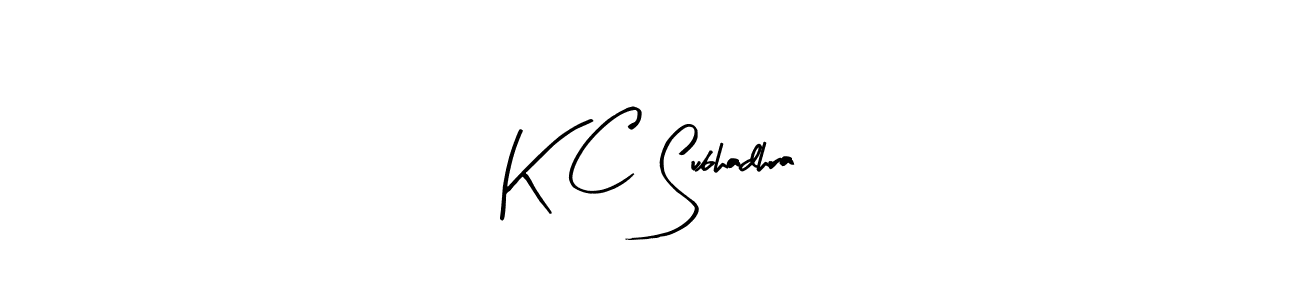 How to make K C Subhadhra name signature. Use Arty Signature style for creating short signs online. This is the latest handwritten sign. K C Subhadhra signature style 8 images and pictures png