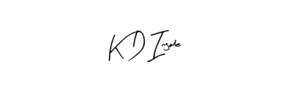 The best way (Arty Signature) to make a short signature is to pick only two or three words in your name. The name K D Ingole include a total of six letters. For converting this name. K D Ingole signature style 8 images and pictures png