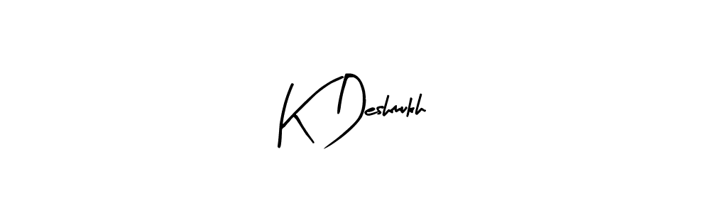 Similarly Arty Signature is the best handwritten signature design. Signature creator online .You can use it as an online autograph creator for name K Deshmukh. K Deshmukh signature style 8 images and pictures png