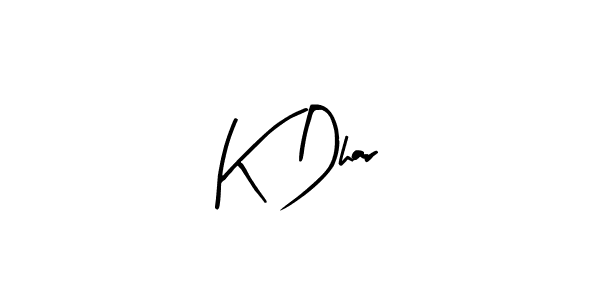 You should practise on your own different ways (Arty Signature) to write your name (K Dhar) in signature. don't let someone else do it for you. K Dhar signature style 8 images and pictures png