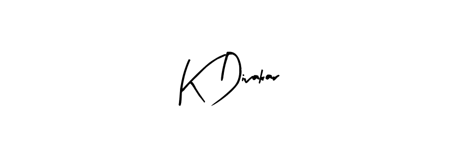 How to make K Divakar signature? Arty Signature is a professional autograph style. Create handwritten signature for K Divakar name. K Divakar signature style 8 images and pictures png