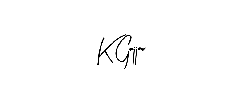 Create a beautiful signature design for name K Gajjar. With this signature (Arty Signature) fonts, you can make a handwritten signature for free. K Gajjar signature style 8 images and pictures png