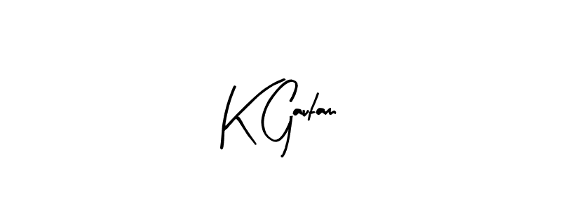 How to make K Gautam name signature. Use Arty Signature style for creating short signs online. This is the latest handwritten sign. K Gautam signature style 8 images and pictures png