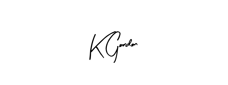 Create a beautiful signature design for name K Gordon. With this signature (Arty Signature) fonts, you can make a handwritten signature for free. K Gordon signature style 8 images and pictures png